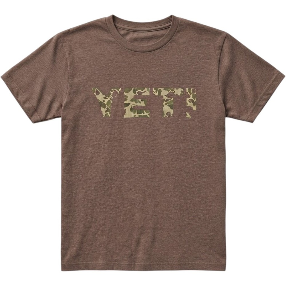 Yeti Logo T-Shirt Mens Small Brown Good Camo Graphic Short Sleeve Tee